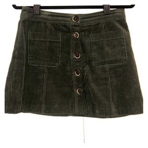 Zara green corduroy skirt